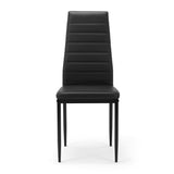 5 Pieces Dining Table Set Kitchen Tempered Glass Dining Table 4 Faux Leather Chairs