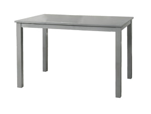 Grey Finish 5 Piece Dining Room Set Dining Table 4x Chairs Beige Fabric Chairs