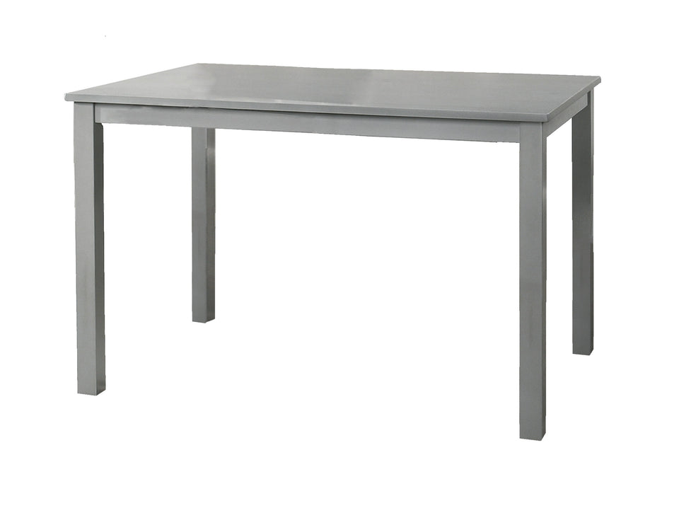 Grey Finish 5 Piece Dining Room Set Dining Table 4x Chairs Beige Fabric Chairs