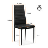 5 Pieces Dining Table Set Kitchen Tempered Glass Dining Table 4 Faux Leather Chairs