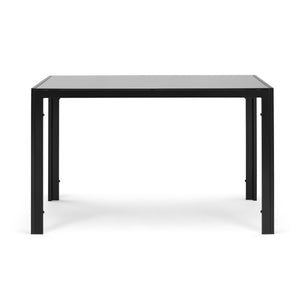 5 Pieces Dining Table Set Kitchen Tempered Glass Dining Table 4 Faux Leather Chairs