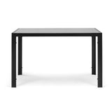 5 Pieces Dining Table Set Kitchen Tempered Glass Dining Table 4 Faux Leather Chairs