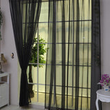 Solid Color Glass Mesh Curtains Transparent Color Ready-made Curtain Punch-free
