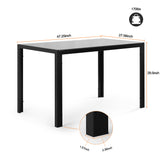 5 Pieces Dining Table Set Kitchen Tempered Glass Dining Table 4 Faux Leather Chairs